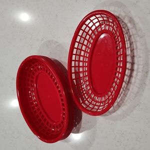 Set of 8 Red Food Service Baskets